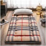 Japanese Futon Mattress Floor Mattress Non-Slip Quilting Tatami Mattress Japanese Foldable Futon Mat Roll Up Mattress Applicable to Bedroom/Living/Floor Mat/Tent Mat (Color : B, Size : King(180x20