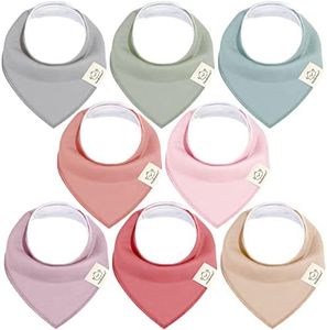 KeaBabies 8-Pack Bandana Drool Bibs for Girls - Organic Cotton Bibs for Babies, Baby Girl Bibs, Toddler Bib for Boys, Dribble Bibs, Baby Teething Bibs, Drooling Bib (Muted Pastel)