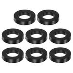 HARFINGTON 8pcs Rubber Spacer 2 Inch OD 1 Inch ID 0.4 Inch Thick Neoprene Round Anti Vibration Isolation Pads Isolator Rubber Washers Bushings for Home Cars Boat Accessories, Black