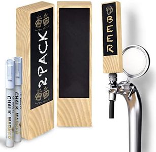 Silginnes Beer Tap Handles - Pack of 2 with Chalkboard and Pen - Kegerator Display Enhancement Accessory - White