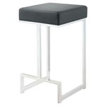 Coaster Home Furnishings Gervase Square Counter Height Stool Black and Chrome