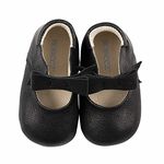 Robeez First Kicks Baby Girl and Unisex Shoes & Sneakers for Infant/Toddlers, Black, 3-6 Months Infant