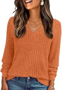 AUTOMET Womens V Neck Long Sleeve Shirts Fall Tops 2026 Lightweight Sweater