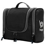 Bago Travel Toiletry Bag for Women and Men - Large Waterproof Hanging Large Toiletry Bag for Bathroom and Travel Bag for Toiletries Organizer -Travel Makeup Bag (Black)