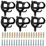 12 Counts Horse Bridle Hooks Bridle Bracket Horse Bridle Rack Metal Bridle Holder Black Bridle Holder with Tubes and Screw for Horse Barn Supplies