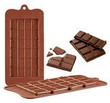 Stewit Silicone Bar Chocolate Mould Break Apart Choc Block Mould (Size : 19 * 16 * 2cm), Chocolate Color (Pack of 1)