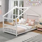 KOMFOTT Twin Wood House Bed, Low Pr