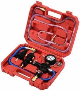 AUSWAY Coolant System Refiller Kit Car Cooling Pneumatic Vacuum Purge Radiator Filling Hose Tool Set Universal Leak Tester Adapter