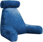 Luxdream Reading Pillow Backrest Detachable Neck Roll Shredded Memory Foam Back Support Pillow Navy Blue