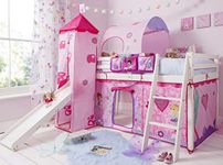 Cabin Bed Mid Sleeper in White with Fairy Tent Tower & Tunnel (70-WG-FAIRIES) Noa & Nani