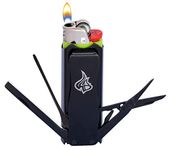 LighterBro Stealth Black - Transform Your Pocket Lighter - Lighter Case with Poker, Knife & Scissors, Bottle Opener, Screwdrivers, & Keychain Holder