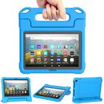 Fire HD 8 Tablet Case Kids (12th/10th Gen, 2024/2022/2020) - TrendGate Lightweight Shockproof 8'' Cover with Kid-friendly Handle Stand for Kindle Fire HD 8/Plus/Kids/Pro Tablet, Not for iPad TCL -Blue