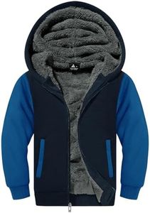 V VALANCH Boys Hoodie Zip Up Fleece Lined Jacket Warm Sherpa Hooded Sweatshirts for Boys Girls 6-15 Years