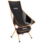 URPRO Outdoor Camping Chair Portable Lightweight Folding Camp Chairs with Headrest & 2-sided Pocket High Back for Outdoor Backpacking Hiking Fishing Travel Picnic