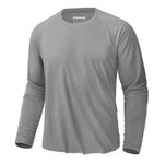 KEFITEVD Mens Swim Shirt Long Sleeve Sun Protection Shirts UPF 50+ Quick Dry Lightweight Fishing Water Shirts Gray M