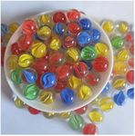 TeCnr 16mm Glass Marbles 80 pcs, 4 Kinds of Colored Glass Marbles, DIY Marbles, Home Decoration Marbles.