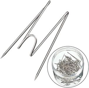 Geyoga Fabric Panel Wall Wire Hooks Cubicle Hooks with Clear Storage Box for Interior Exterior Decor for Picture Home School Office DIY(Silver,36 Pcs)