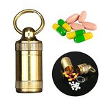 HiYi Pill Case Pill Organizer, Portable Keychain Pill Holder Pill Storage Box, Waterproof Pill Box Container Pill Dispenser Mini Pill Case for Pocket, Purse, Necklace, Outdoor Travel (Small)