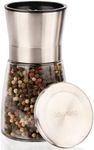 GOURMEO Spice Mill with Ceramic Grinder, Stainless Steel, Pepper and Salt Mill