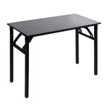 Back Care Solutions Folding Computer Office Desk 120 x 60 x 74cm, No Assembly, PC Desk Workstation for Home Office Use, Black Frame & Legs