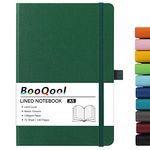 A5 Notebook - Notebook A5 with Premium Paper, Faux Leather Notebook, 5.7" X 8.4", Hardcover, 144 Pages - Dark Green