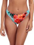 RELLECIGA Women's Blue Floral Mid Waisted High Cut Bikini Bottoms Size Medium