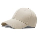 Favuit Baseball Cap, Cotton Golf Hat Adjustable Fitted Cap Four Seasons Classic Dad Hat for Men Women (Beige)