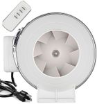 modunful 4 Inch Duct Fan with Speed-Contral Remote Inline Ventilation Exhaust Fan 3-pin, Fan for Grow Tent