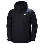 Helly Hansen Men's Dubliner Waterproof Breathable Insulated Packable Hood Rain Coat Jacket, 597 Navy, Small