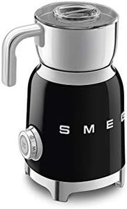 Smeg MFF01BLEU Mousseur à Lait électrique, Acier Inoxydable, 250 milliliters, Noir