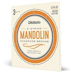 D'Addario EJ74-3D Mandolin Strings, Phosphor Bronze, Medium, 11-40, 3 Sets