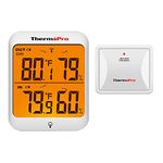 ThermoPro TP63B Waterproof Indoor Outdoor Thermometer Digital Wireless Hygrometer Humidity Gauge Temperature Monitor with Cold-Resistant Outdoor Temperature Thermometer, 500ft/150m Range