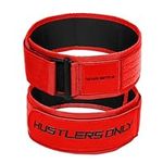 Hustlers only Weight Lifting Belt with Quick Locking for Bodybuilding, Powerlifting, Cross Training and Deadlift Back Support Bellt with adjustabale Metal Buckel for Men and Women (Red, M)