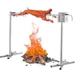 VBENLEM Electric 46'' BBQ Rotisserie Grill Kit 90 to 125LB Pig Spit Rotisserie Grill,45W Motor Universal Stainless Steel Rotisserie Grill Kit,BBQ Grill Kit Heavy Duty for Pig Rotisserie Hog Lamb