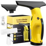 Kiato Window Vacuum Squeegee Cordless, Electric Window Vacuum Cleaner with 2 X Squeegee (11”+ 6.7”), Rechargeable Window Vac for Windows, Tiles, Mirrors, Showers, Glass, 2200mA, WC09
