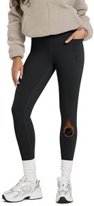 ODODOS Women's Fleece Lined Leggings with Pockets Thermal Warm Winter Running Tights - 28" Full Length High Waisted Thick Yoga Pants, Black, XX-Large