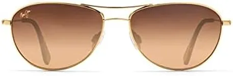 Maui Jim Men's and Women's Baby Beach Polarized Aviator Sunglasses, Gold/HCL® Bronze, Small