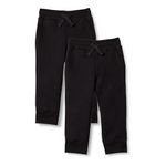 Amazon Essentials Boys' Fleece Jogger Sweatpants, Pack of 2, Black, 11-12 Years