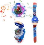 Acnos Rubber Digital Captain America Watch Disco Led Musical Kids Watch (Boys & Girls) Kids Watch Boys And Girls, Band Color:Multicolor