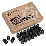 Precision European Motorwerks 24pc Black 12x1.5 Metric Wheel Lug Nuts - Closed End Bulge Conical Taper Acorn Cone Seat 1.4" Length Installs with 19mm or 3/4" Hex Socket