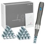 Dermapen M8 Microneedling Pen, Professional Microneedle Pen with 20 Replacement Cartridges (12 x 36pin, 4 x 16pin, 4 x Nano) for Dr Pen M8, Wireless and 6 Speed Levels, for Men and Women