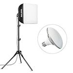 RALENO Softbox Photography Lighting, 16"X16" LED Soft Light with 50W 5500K Bulb, Continuous Lighting System for Video Recording and Photography Shooting