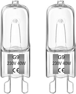 Bombilla Halógena G9 40W para Horno, Blanca Cálida Regulable 230V 2700K 520LM, Resistente al Calor 300°C Apta para Bombillas de Horno, Hornos Microondas, Lámparas de Mesa, 2 Piezas