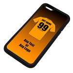 Personalised Gift - Wolverhampton iPhone 6 / 6s Case (Black, Football Club Design Theme) - Any Name/Message on Your Unique - Apple TPU - Wolves