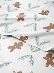 King Christmas Gingerbread Sheet Set - Holiday Xmas Pattern Linen Set - Deep Pockets - Snug Fit - 4 Piece - Wrinkle Free - Comfy & Cooling Festive Winter Bedding - Easy To Care For - Kid Friendly