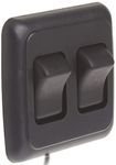 JR Products 12235 Black Double SPST On-Off Switch with Bezel