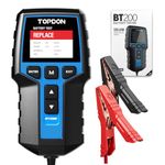 Car Battery Tester 12V 24V Load Tester, TOPDON BT200 100-2000CCA Automotive Alternator Tester Digital Auto Battery Analyzer Charging Cranking System Tester for Car Truck Motorcycle ATV SUV Boat Yacht