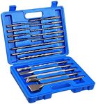 COMOWARE Rotary Hammer Drill Bits Set & Chisels- SDS Plus Concrete Masonry Hole Tool 17pcs with Storage Case