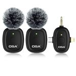 OSA 3 in 1 Wireless Microphone for iPhone,Camera,Android,and Laptop, 8H Long Working Time Lapel Mic with Noise Reduction for Video Recording,Vlog,YouTube,TikTok