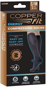 Copper Fit Unisex Compression Sock, Choose Size and Quantity, Black, Small-Medium